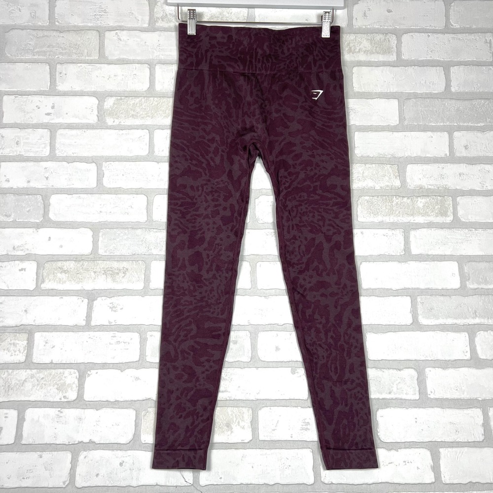 Gymshark Adapt Animal Seamless Leggings Burgundy Cherry XS